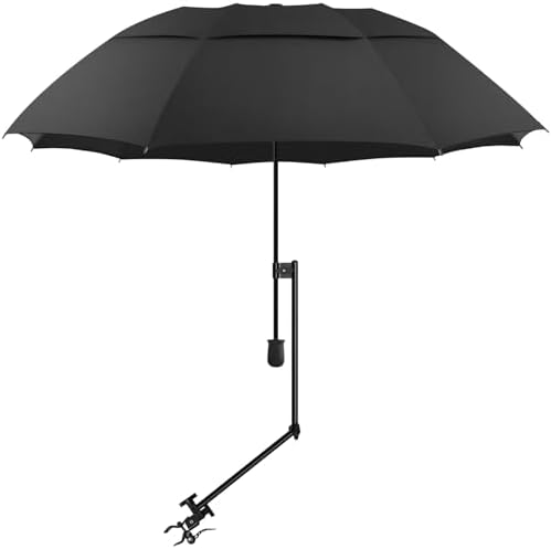UPF 50+ Beach Umbrella with Adjustable Universal Clamp