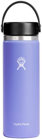 Hydro Flask Wide Mouth vacuum insulated stainless steel water bottle with leakproof closeable lid for cold water drinks, sports, travel, car and school