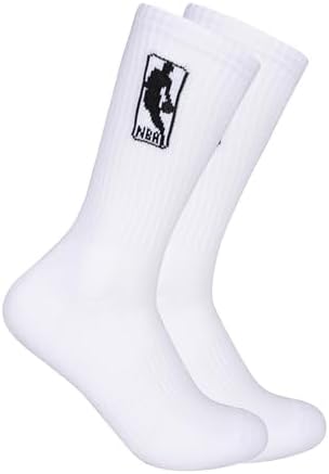 Ultra Game Men's NBA Official Athletic Cushioned Secure Fit Crew Socks-6 Pack