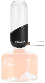 Fire-Maple Orange Camping Lantern Glass, Steel & Aluminum | Propane or Isobutane Fuel Canister Beautiful Lights | NO Mantles Needed | Propane Lanterns for Camping, Emergency Essential