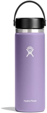 Hydro Flask Wide Mouth vacuum insulated stainless steel water bottle with leakproof closeable lid for cold water drinks, sports, travel, car and school