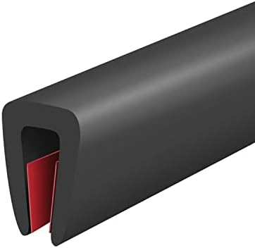 Rubber Edge Trim, Self-Adhesive Rubber Edge Protector for 1/8" Mirror and Flexiglass, EPDM Material, Fit 1/8"(3mm), Length 20 Ft, Black Color, U Channel Edge Trim