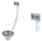 KITCHEN SINK BASKET STRAINER WASTE SQUARE/RECTANGULAR OVERFLOW + METAL GRID