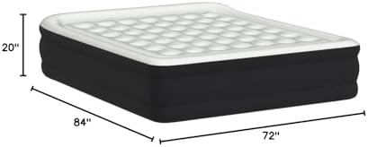 King Koil Premium California King Size Air Mattress with Built-in High-Speed Pump Best for Home, Camping & Guests, 20" Double High Airbed Adjustable Blow Up Mattress, Waterproof, 1-Year Warranty