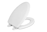 Centoco Elongated Toilet Seat Soft Close, Closed Front with Cover, Molded Wood, Made in the USA, 900SC-001, White