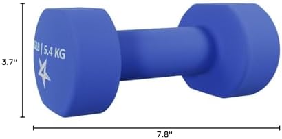 Yes4All Neoprene Coated Dumbbell Hand Weight Sets of 2 - Multiple Weight Options with 15 Colors, Anti-roll, Anti-Slip, Hexagon Shape