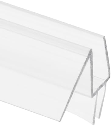 Prime-Line M 6256 Frameless Shower Door Bottom Seal for 1/4 in. Thick Glass Doors, Dual Flap and 45 Degree Drip Guard, 36 in., Clear Vinyl (Single Pack)