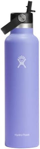 Hydro Flask 24 Oz Stainless Steel Standard Mouth Water Bottle with Flex Straw Cap and Double-Wall Vacuum Insulation