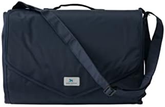 Little Unicorn 5'x7' Outdoor Family Picnic & Beach Blanket | Durable & Water-Resistant Fabric | Compact Fold & Easily Wipes Clean | Zipper Pocket (Navy Plaid)