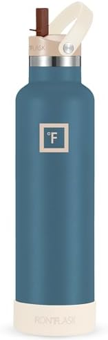 IRON °FLASK Camping & Hiking Hydration Canteens - Narrow Straw Lid & Boot - Leak Proof Vacuum Insulated Stainless Steel - Hot & Cold Double Walled Sports Water Bottle - Desert Oasis, 24 Oz