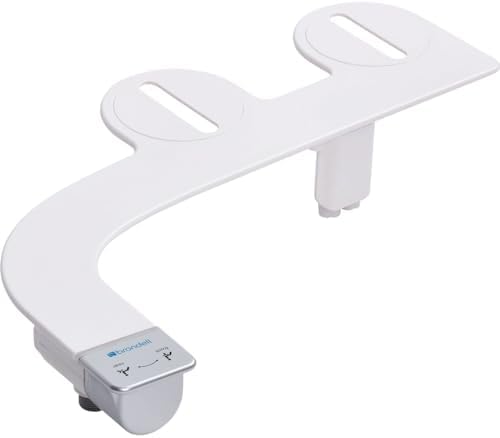 Brondell Bidet Attachment for Toilet SS-250 SimpleSpa Fresh Water Spray with Adjustable Water Pressure Side Arm Control, Slim Bidet Sprayer, Silver Knob (Dual Nozzle)