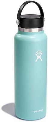 Hydro Flask Wide Mouth vacuum insulated stainless steel water bottle with leakproof closeable lid for cold water drinks, sports, travel, car and school