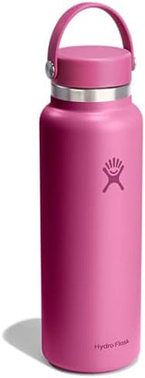 Hydro Flask Wide Mouth vacuum insulated stainless steel water bottle with leakproof closeable lid for cold water drinks, sports, travel, car and school