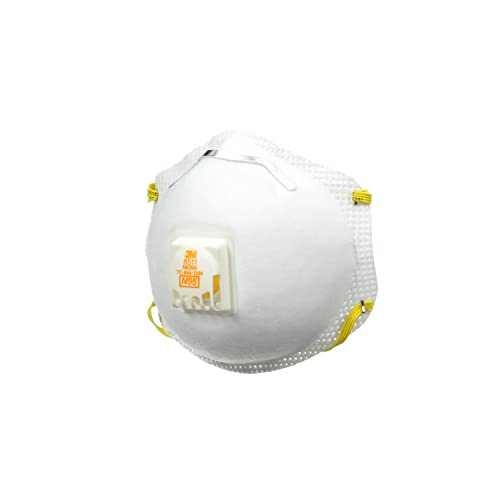 3M N95 Respirator 8511, 10 Pack, NIOSH-APPROVED N95, Features 3M COOL FLOW Exhalation Valve, Relief From Dusts & Certain Particles During Sanding, Pollen, Mold Spores, Dust Particles (8511DB1-A-PS)