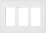 Lutron Claro 3 Gang Decorator/Rocker Wallplate, Satin, Snow (1-Pack) | SC-3-SW