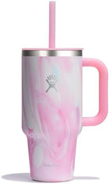 Hydro Flask 32 Oz Travel Tumbler with Handle, Lid and Straw - Insulated Stainless Steel in 32 Oz Jelly Pink