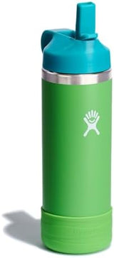 HYDRO FLASK Kids Water Bottle Jr. Stainless Steel Insulated With Straw Cap for Water, Milk, Juice, School, Camp, Sport, Play and Lunch, Easy to Clean, Leak-Resistant