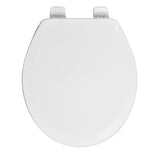 Centoco Wooden Toilet Seat Round, Closed Front with Cover, Residential, Made in the USA, 700-001, White