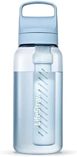LifeStraw Go Series – BPA-Free Water Filter Bottle for Travel and Everyday use removes Bacteria, parasites and microplastics, Improves Taste, 1L Icelandic Blue