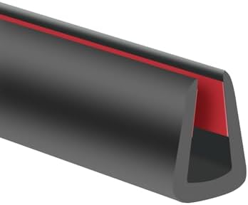 Rubber Edge Trim, 1/4" Self Adhesive Flexible U Channel Edge Protecter for Sheet Metal, Glass, Flexiglass and Plywood, Fit for 7/32"-9/32" Width Edge, Black Color, 20Ft, EPDM Material