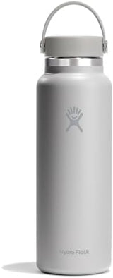 Hydro Flask Wide Mouth vacuum insulated stainless steel water bottle with leakproof closeable lid for cold water drinks, sports, travel, car and school