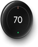 Google Nest Learning Thermostat (4th Gen, 2024) with Nest Temperature Sensor - Energy Saving Smart Thermostat with Adaptive Eco - Works with Alexa and Google Home App - Polished Obsidian