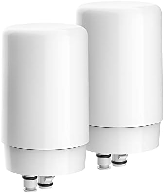 AQUA CREST Faucet Filter Replacement for Brita® Faucet Filter, Brita® 36311 On Tap Water Filtration System, Brita® FR-200, FF-100 Replacement Filter, White (Pack of 2)