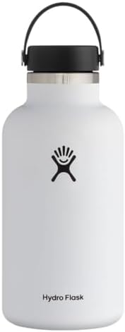 Hydro Flask Wide Mouth vacuum insulated stainless steel water bottle with leakproof closeable lid for cold water drinks, sports, travel, car and school