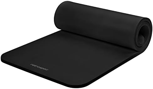Retrospec Solana Yoga Mat 1" Thick With Nylon Carry Strap for Men & Women - Non Slip Exercise Mat for Home Yoga, Pilates, Stretching, Floor & Fitness Workouts