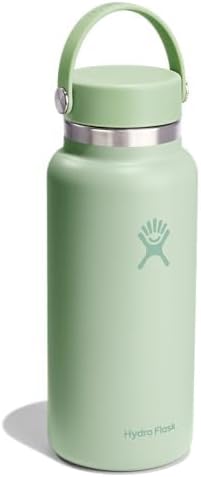 Hydro Flask Wide Mouth vacuum insulated stainless steel water bottle with leakproof closeable lid for cold water drinks, sports, travel, car and school