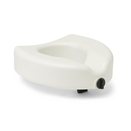 Medline Elevated Toilet Seat Riser W/Microban Antimicrobial Protection for Seniors, Adults & Handicapped – 350 Lbs. Capacity, White