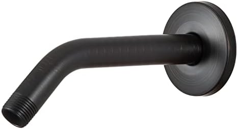 OFFO Shower Arm with Flange, 10 Inches Oil Rubbed Bronze Wall Mount Replacement Angle Shower Head Arm Wall-Mounted For Fixed Shower Head & Handheld Showerhead