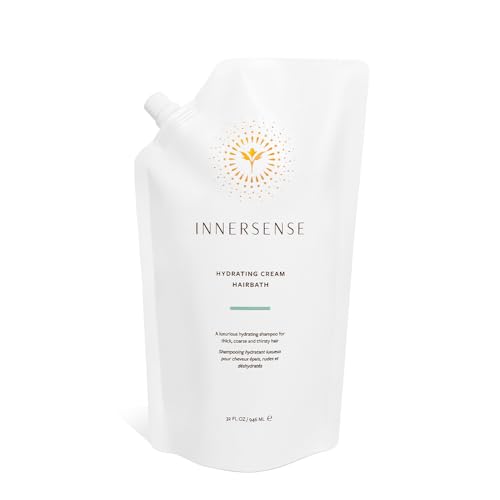 INNERSENSE Organic Beauty - Natural Hydrating Cream Hairbath Shampoo | Hydrating, Nourishing, For Dry Scalp | Non-Toxic, Cruelty-Free, Clean Haircare (32oz Refill Pouch)