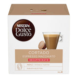BOX OF NESCAFE DOLCE GUSTO CORTADO DECAF DECAFFEINATED COFFEE PODS