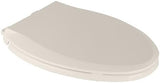 Durable Elongated Toilet Seat with Slow Soft Close - Easy to Install and Clean, Never Loosens - White, Fits Most Elongated Toilets Almond