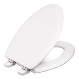Centoco Wooden Toilet Seat Elongated, Closed Front with Cover, Residential, Made in the USA, 900-001, White