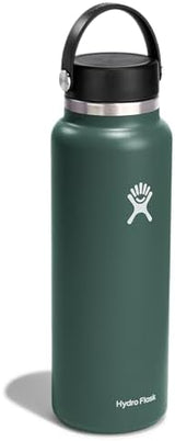 Hydro Flask Wide Mouth vacuum insulated stainless steel water bottle with leakproof closeable lid for cold water drinks, sports, travel, car and school