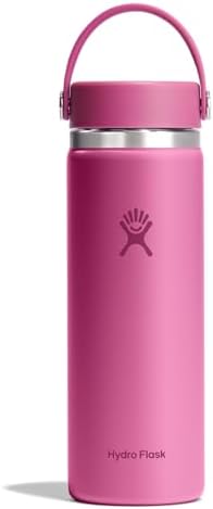 Hydro Flask Wide Mouth vacuum insulated stainless steel water bottle with leakproof closeable lid for cold water drinks, sports, travel, car and school
