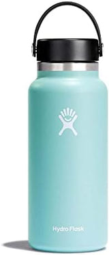 Hydro Flask Wide Mouth vacuum insulated stainless steel water bottle with leakproof closeable lid for cold water drinks, sports, travel, car and school