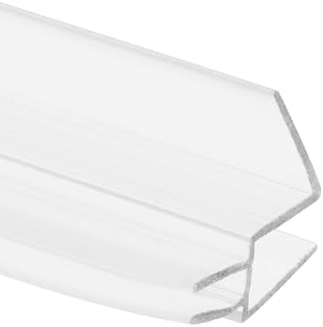 Prime-Line M 6256 Frameless Shower Door Bottom Seal for 1/4 in. Thick Glass Doors, Dual Flap and 45 Degree Drip Guard, 36 in., Clear Vinyl (Single Pack)