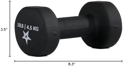 Yes4All Neoprene Coated Dumbbell Hand Weight Sets of 2 - Multiple Weight Options with 15 Colors, Anti-roll, Anti-Slip, Hexagon Shape