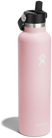 Hydro Flask 24 Oz Stainless Steel Standard Mouth Water Bottle with Flex Straw Cap and Double-Wall Vacuum Insulation
