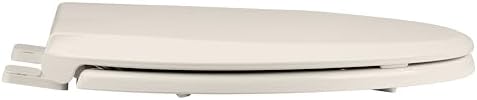 Durable Elongated Toilet Seat with Slow Soft Close - Easy to Install and Clean, Never Loosens - White, Fits Most Elongated Toilets Almond