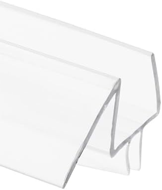 Prime-Line M 6259 Frameless Shower Door Bottom Seal for 1/2 in. Thick Glass Doors, Dual Flap and 45 Degree Drip Guard, 36 in., Clear Vinyl (Single Pack)