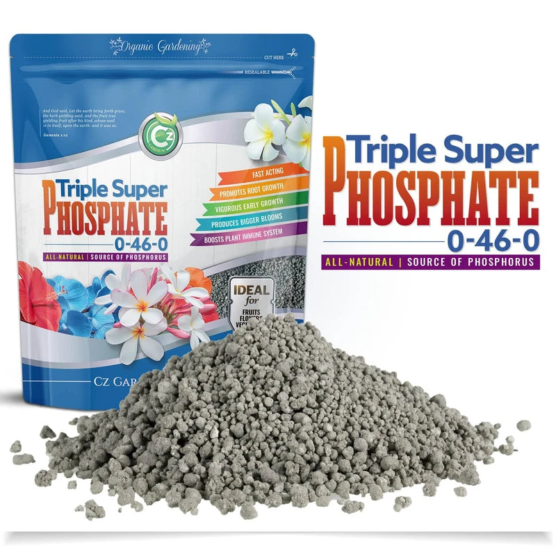 Triple Super Phosphate 0-46-0 Fertilizer Made in USA - Bloom Booster - TSP Pure Phosphorus Plant Food for Plants & Flower Gardens - Fruit, Vegetables