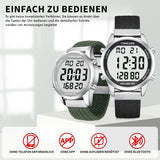 Pedometer Watch, Fashion Watch, Waterproof Watch, Large Digital Display, Simple Pedometer for Men and Seniors, Accurate Pedometer (Black)