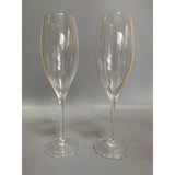 Dom Perignon Signed DOM PERIGNON Crystal Etched SHIELD LOGO 9 1/8" CHAMPAGNE FLUTES Set Of 2