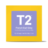 T2 Tea French Earl Grey Black Tea Bags in Box, 25-count