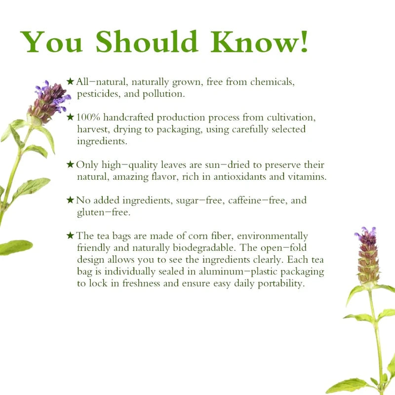 Soilmount Wild Organic Self-Heal Tea | Prunella vulgaris | Caffeine-Free Herbal Tea | 18 Tea Bags