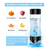 Hydrogen Water Bottle 2024, Hydrogen Water Bottle Generator with SPE PEM Technology Water Ionizer, Hydrogen Water Machine Improve Water in 3 Minutes for Home, Office, Travel, Daily Drinking(Black)